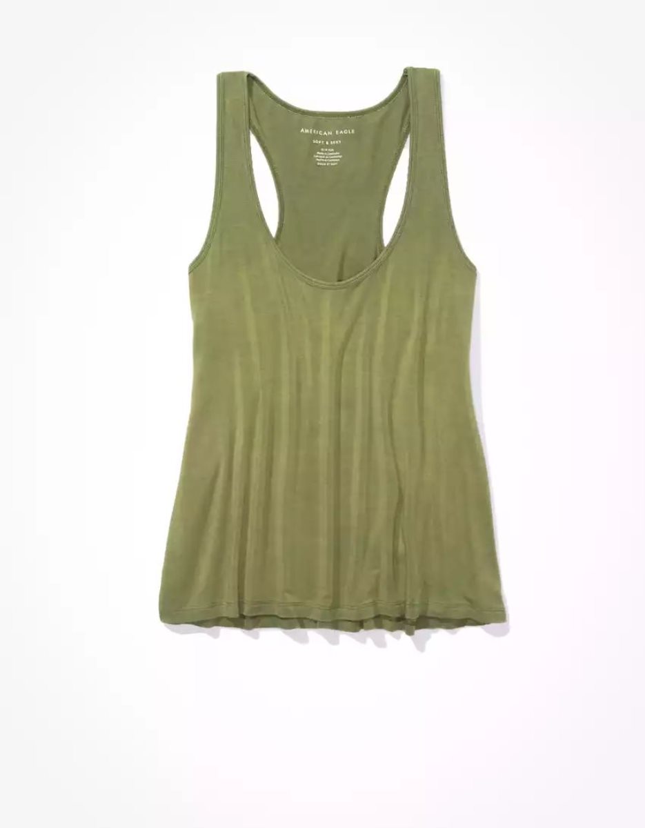 Debardeur American Eagle AE Soft & Sexy Flowy Vert Olive Femme | LPO-75856422